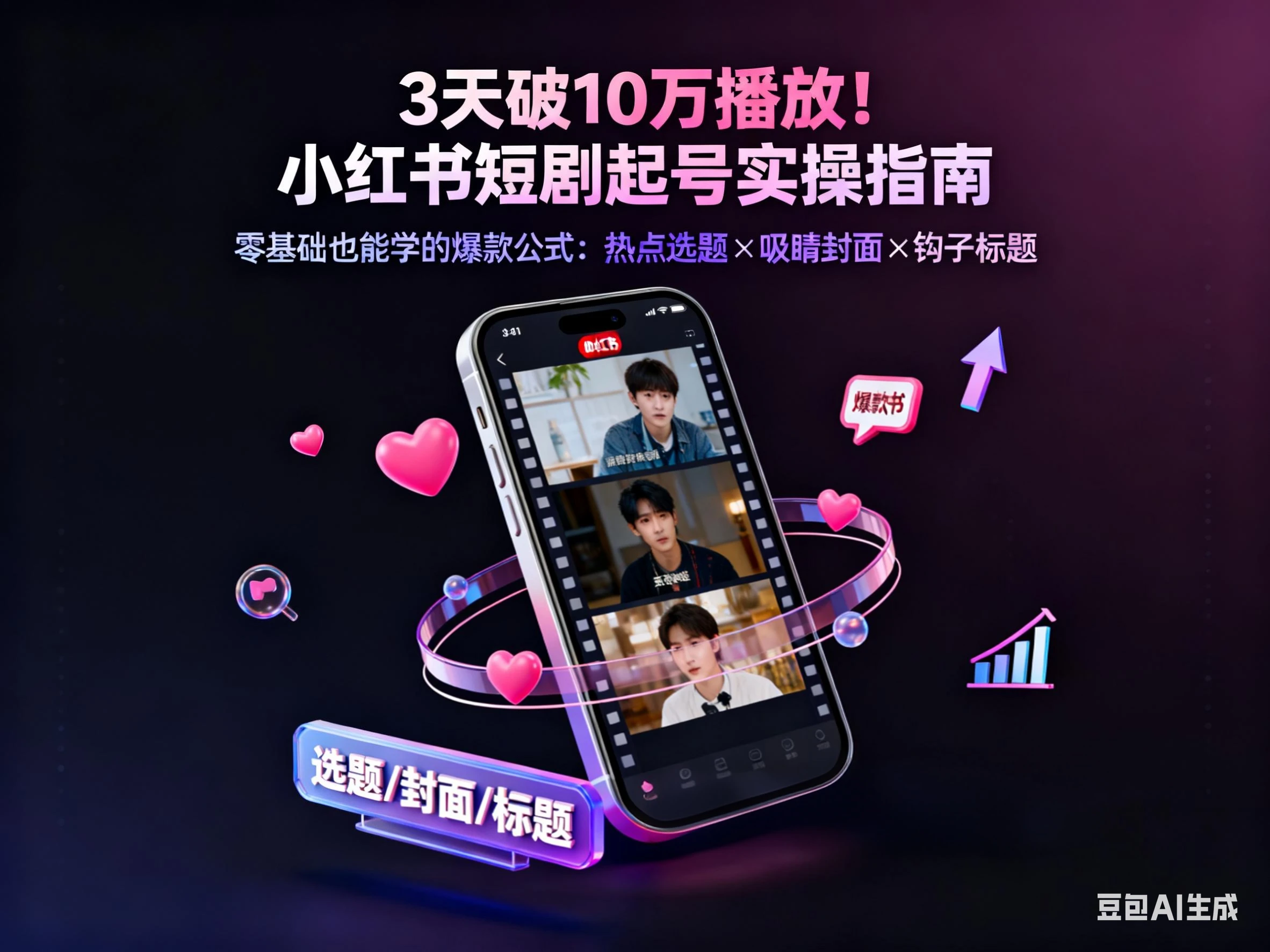 短剧 小红书如何破大播放实操课-副业吧