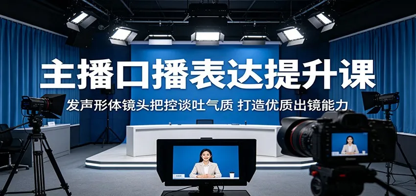 主播口播表达提升课:发声形体镜头把控谈吐气质,打造优质出镜能力-副业吧