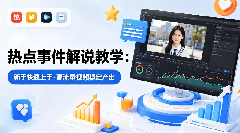 某大V的热点事件解说教学，新手也能快速上手，稳定产出高流量解说视频-副业吧