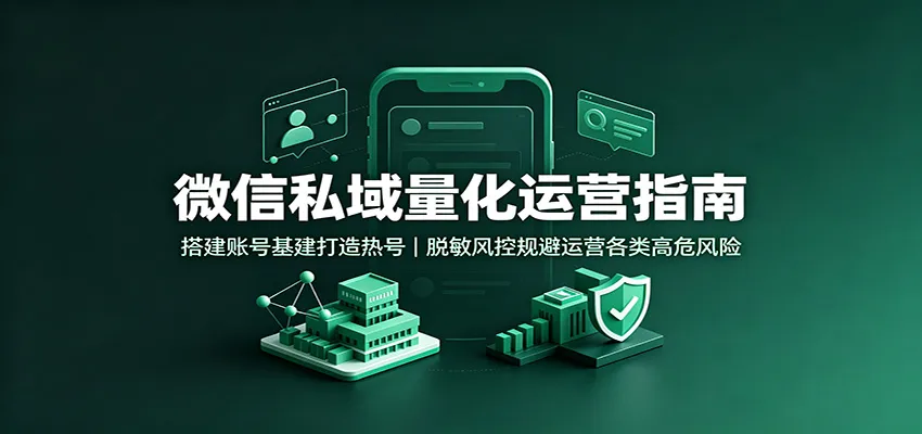 微信私域量化运营指南：搭建账号基建打造热号，脱敏风控规避运营各类高危风险-副业吧