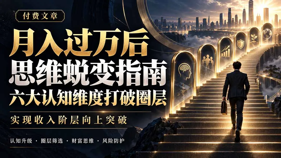 付费文章:月入过万后思维蜕变指南,六大认知维度打破圈层,实现收入阶层向上突破-副业吧