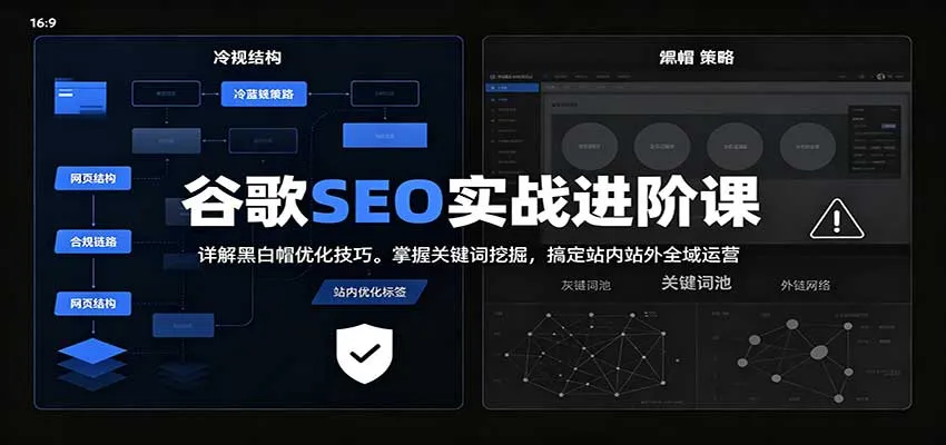 2026谷歌SEO实战进阶课：详解黑白帽优化技巧，掌握关键词挖掘，搞定站内站外全域运营-副业吧