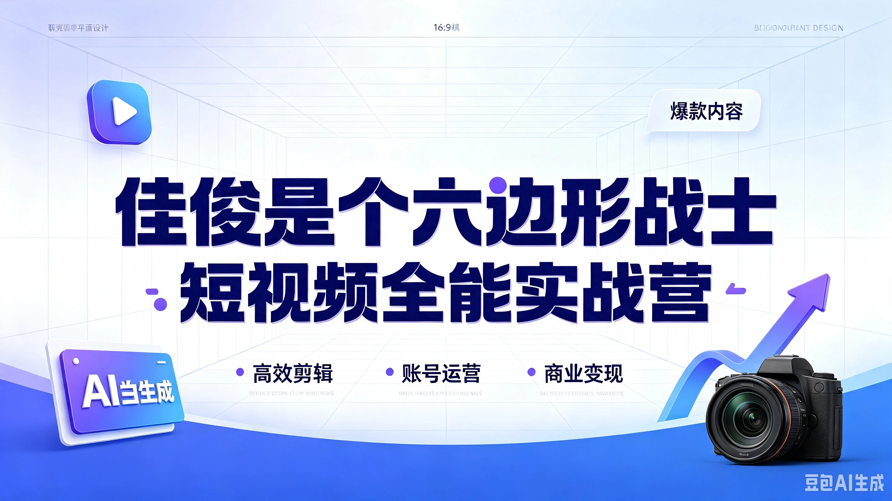 【精】佳俊是个六边形战士·短视频全能实战营，高效剪辑、账号运营、商业变现-副业吧