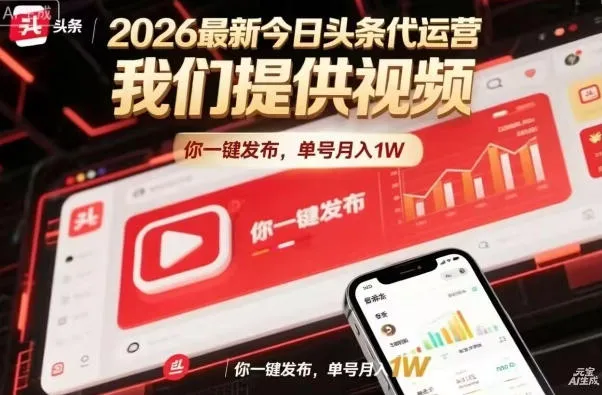 今日头条躺賺模式，你9我1，操作简单，一键发布，单机日入数百，长期合作【揭秘】-副业吧