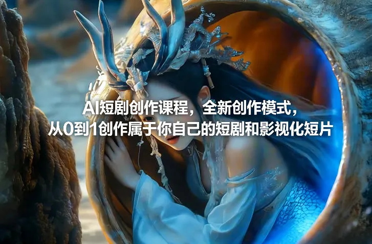 AI短剧创作课程，全新创作模式，从0到1创作属于你自己的短剧和影视化短片-副业吧