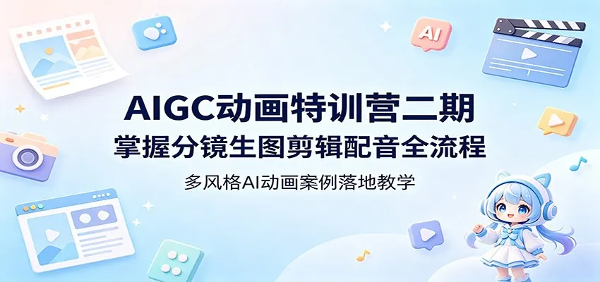 AIGC动画特训营二期：掌握分镜生图剪辑配音全流程，多风格AI动画案例落地教学-副业吧