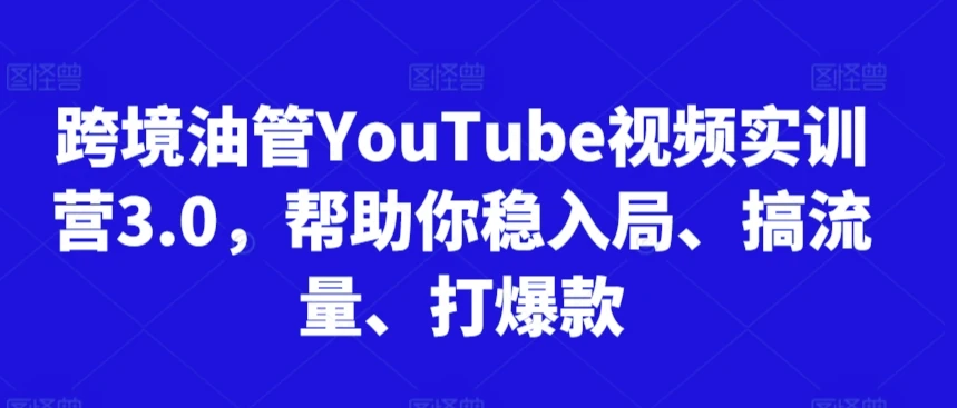 【精】阿蔺Leo跨境油管视频实训营3.0,帮助你稳入局、搞流量、打爆款(更新2025)-副业吧