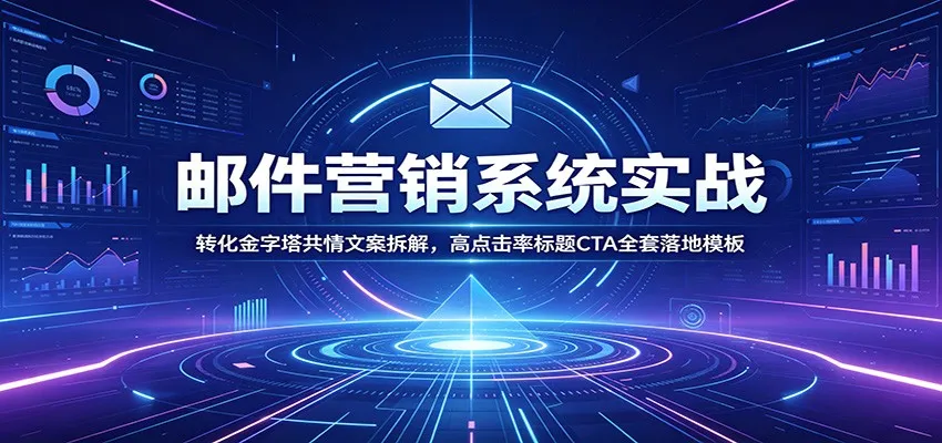 邮件营销系统实战：转化金字塔共情文案拆解，高点击率标题CTA全套落地模板-副业吧