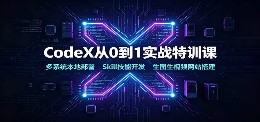 CodeX从0到1实战特训课:多系统本地部署,Skill技能开发,生图生视频网站搭建-副业吧