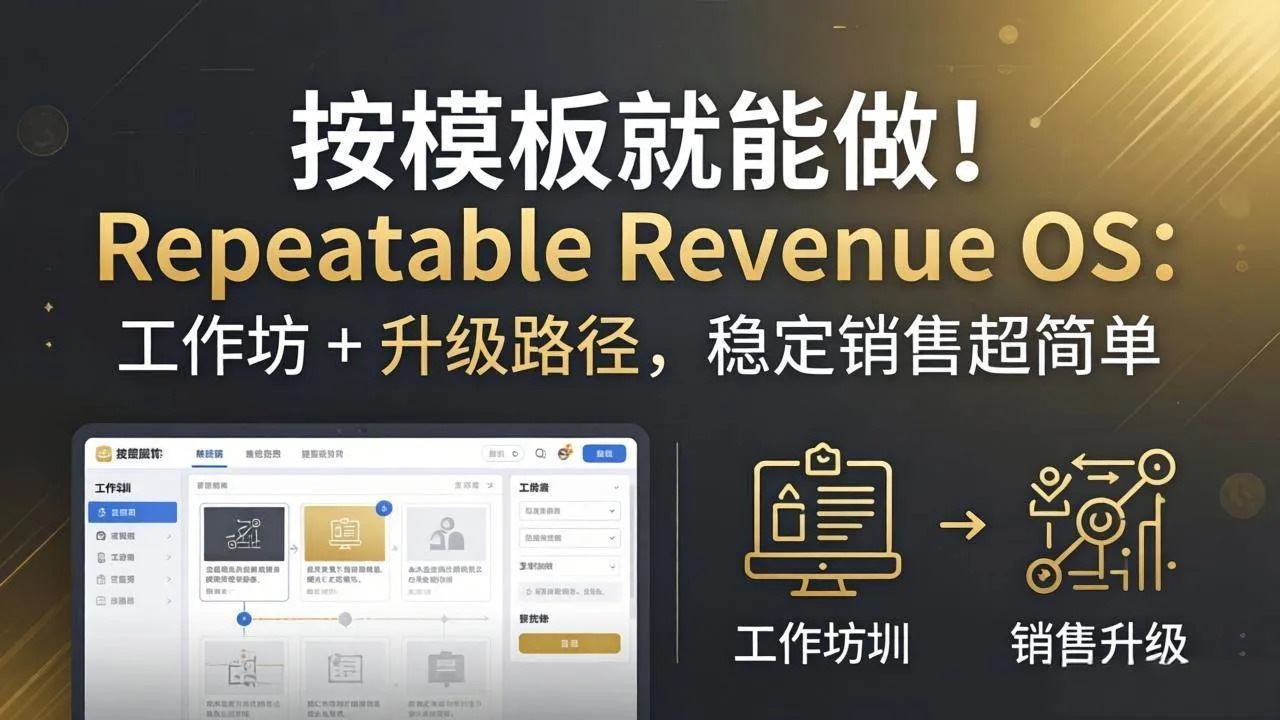（18085期）按模板就能做！Repeatable Revenue OS：工作坊 + 升级路径，稳定销售超简单-副业吧
