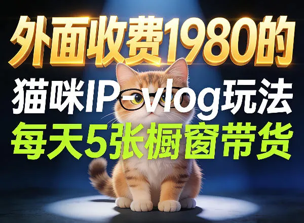 宠物赛道猫咪IP-vlog玩法,26条视频涨粉29W,每天5张橱窗带货拆解-副业吧