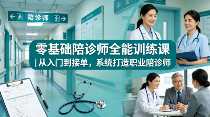零基础陪诊师全能训练课｜从入门到接单，系统打造职业陪诊师-副业吧