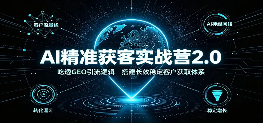 AI精准获客实战营2.0:吃透GEO引流逻辑,搭建长效稳定客户获取体系-副业吧