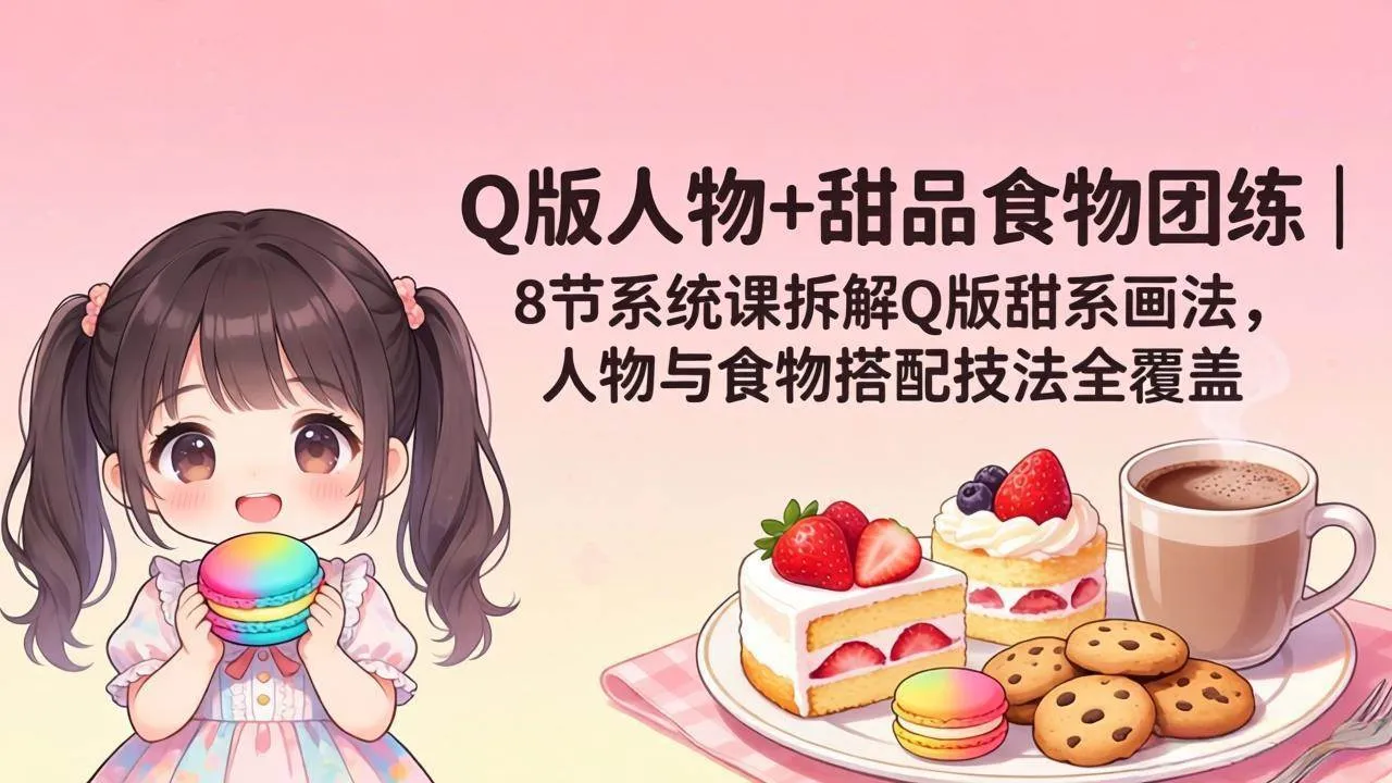 (18037期)Q版人物+甜品食物团练|8节系统课拆解Q版甜系画法,人物与食物搭配技法全覆盖-副业吧 (18037期)Q版人物+甜品食物团练|8节系统课拆解Q版甜系画法,人物与食物搭配技法全覆盖-副业吧
