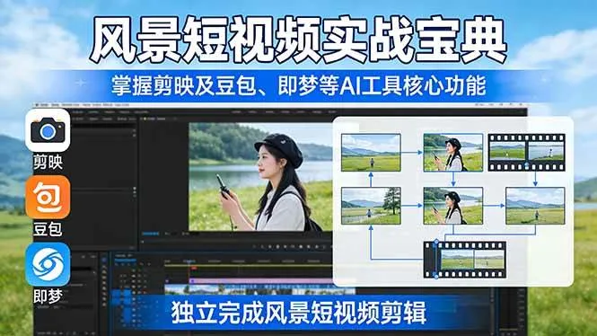 （17704期）风景短视频实战宝典：掌握剪映及豆包、即梦等AI工具的核心功能，独立完成风景短视频剪辑-副业吧