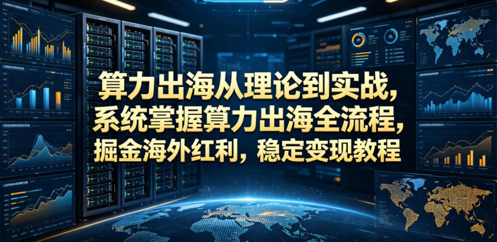算力出海从理论到实战,系统掌握算力出海全流程,掘金海外红利,稳定变现教程-副业吧