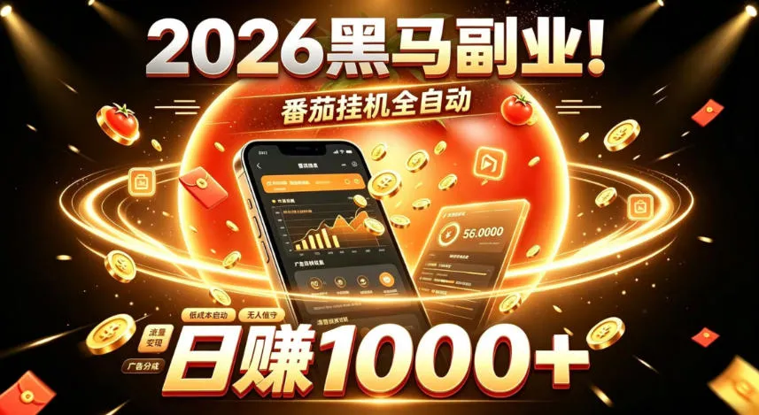 2026黑马副业!番茄挂G全自动日入1000+,操作最简单、门槛最低的线上轻资产项目【揭秘】-副业吧