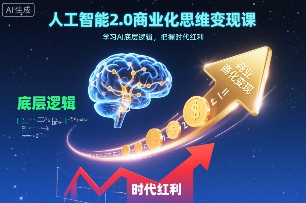 人工智能2.0商业化思维变现课，学习AI底层逻辑，把握时代红利-副业吧