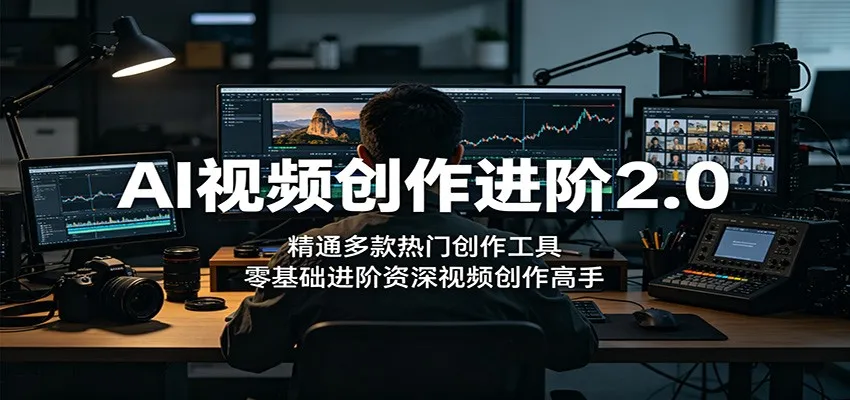 AI视频创作进阶2.0:精通多款热门创作工具,零基础进阶资深视频创作高手-副业吧