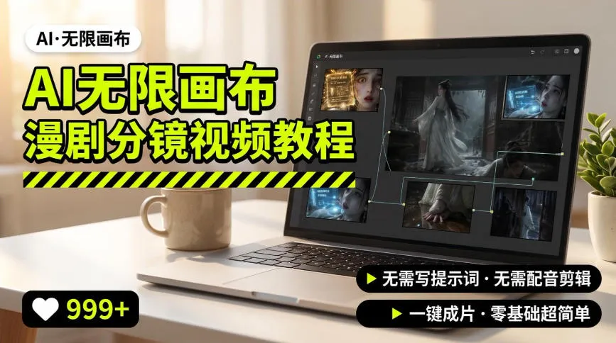 AI无限画布制作爆款漫剧分镜视频搭建教程,无需写脚本,无需制作音频,一键制作超简单-副业吧
