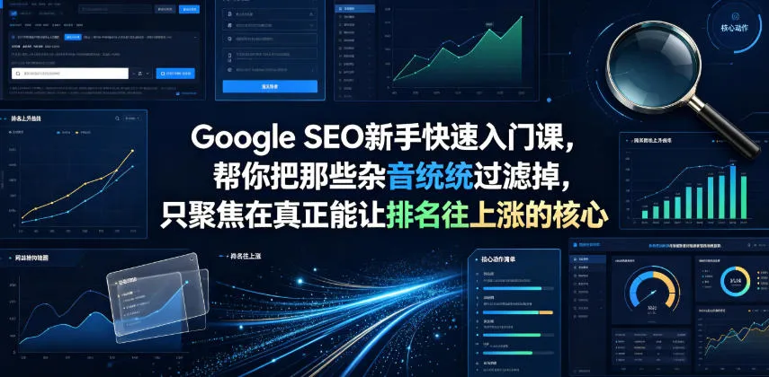 Google SEO新手快速入门课，帮你把那些杂音统统过滤掉，只聚焦在真正能让排名往上涨的核心动作【原创双语字幕】-副业吧