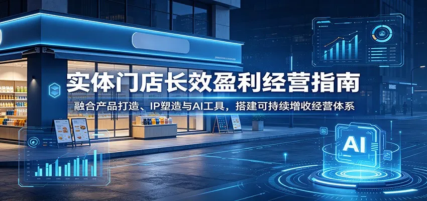 实体门店长效盈利经营指南：融合产品打造、IP塑造与AI工具，搭建可持续增收经营体系-副业吧