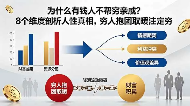 (18932期)付费文章:为什么有钱人不帮穷亲戚?8个维度剖析人性真相,穷人抱团取暖注定穷-副业吧