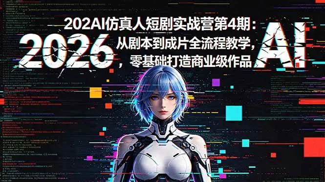 （18656期）2026AI仿真人短剧实战营第4期：从剧本到成片全流程教学，零基础打造商业级作品-副业吧