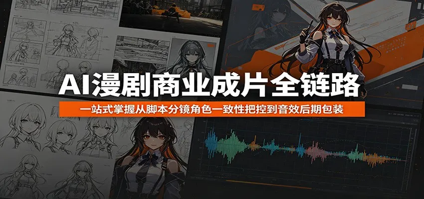 AI漫剧商业成片全链路:一站式掌握从脚本分镜角色一致性把控到音效后期包装-副业吧