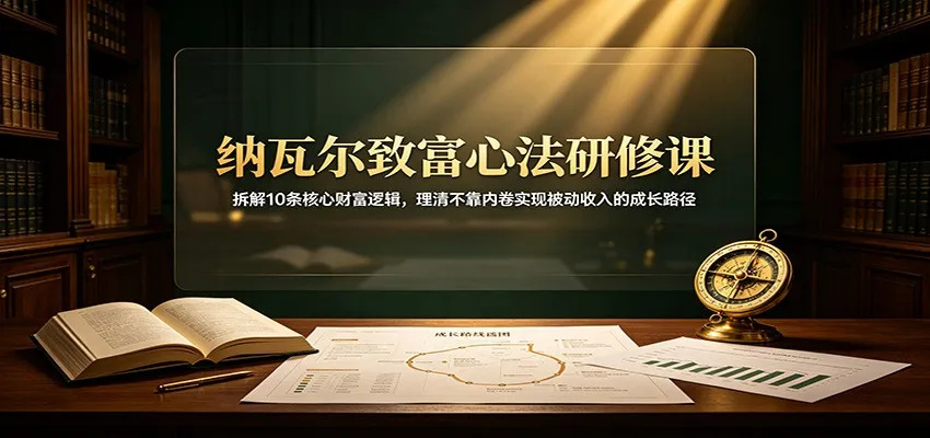 纳瓦尔致富心法研修课:拆解10条核心财富逻辑,理清不靠内卷实现被动收入的成长路径-副业吧