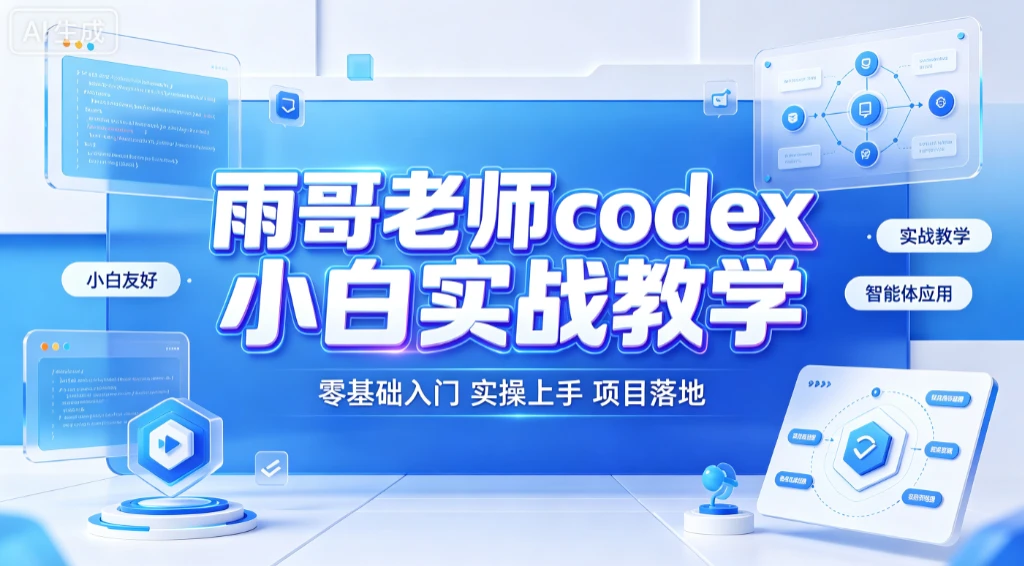 【精】雨哥老师codex小白实战教学，零基础入门实操上手、项目落地-副业吧