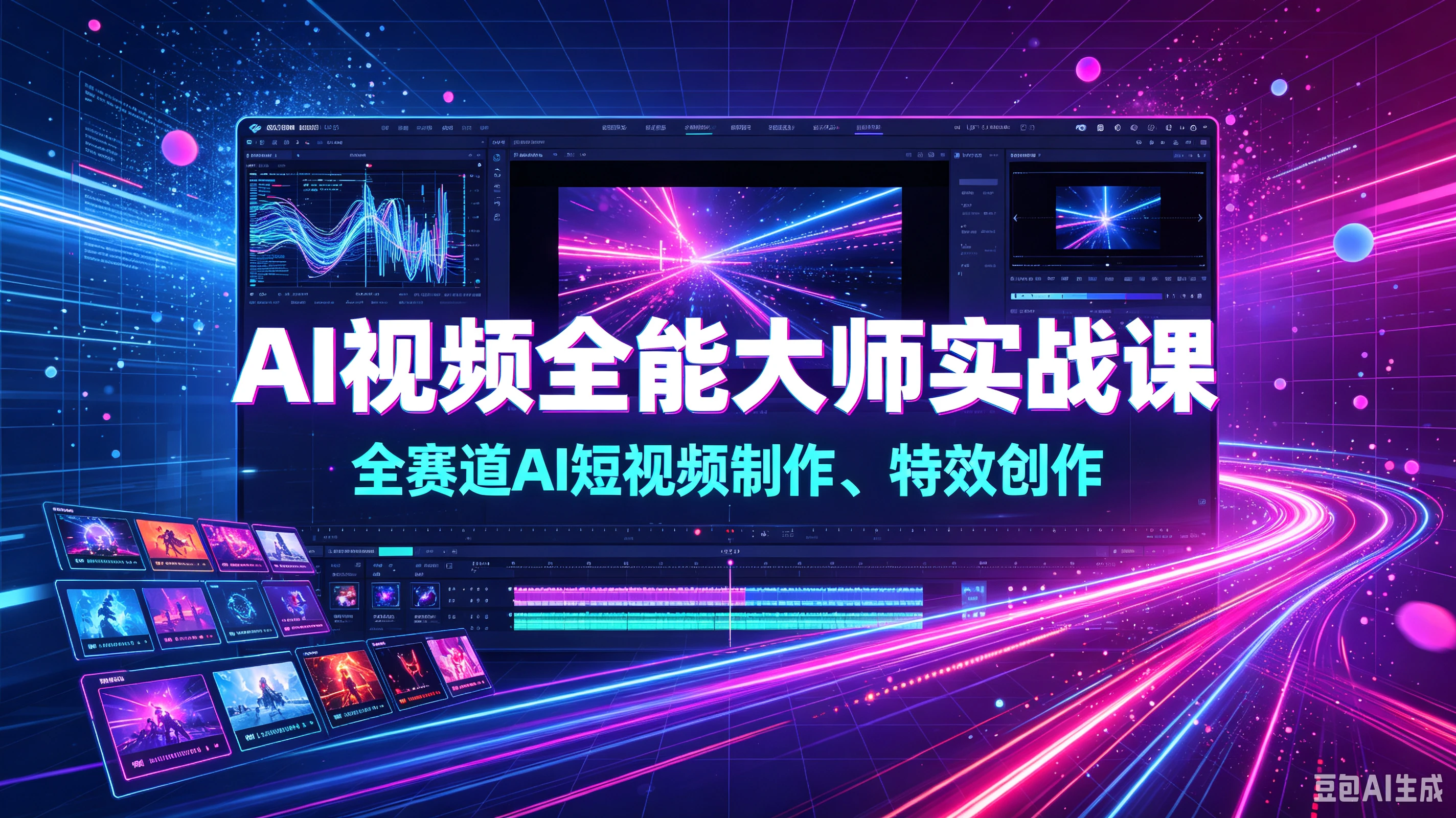 【精】AI视频全能大师实战课｜全赛道AI短视频制作、特效创作-副业吧