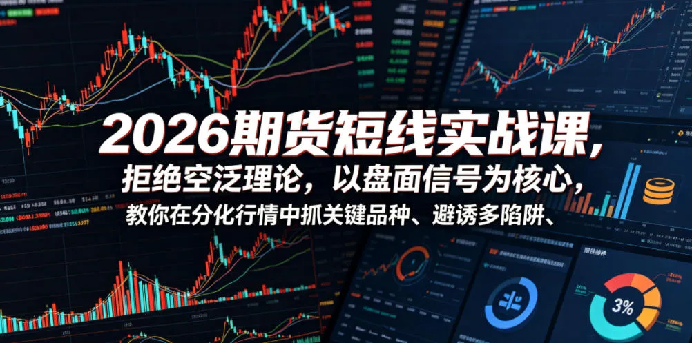 2026期货短线实战课，拒绝空泛理论，以盘面信号为核心，教你在分化行情中抓关键品种、避诱多陷阱（更新）-副业吧