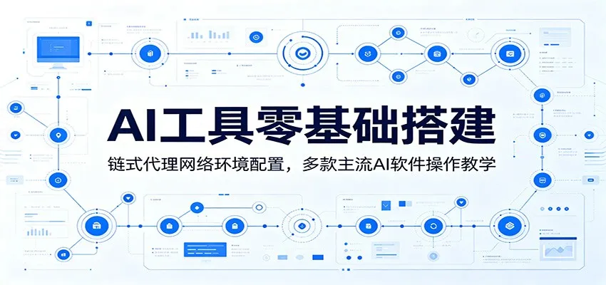 AI工具零基础搭建:链式代理网络环境配置,多款主流AI软件操作教学-副业吧