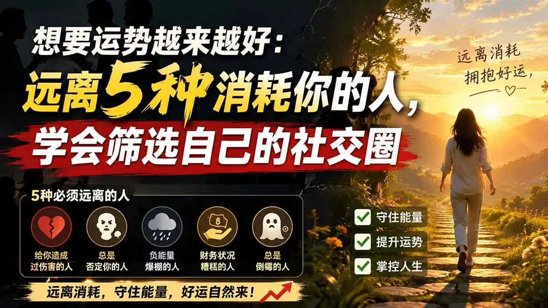 付费文章:想要运势越来越好:远离5种消耗你的人,学会筛选自己的社交圈-副业吧