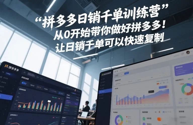 拼多多日销千单训练营,从0开始带你做好拼多多,让日销千单可以快速复制(更新26年8月)-副业吧
