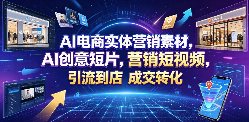 AI电商实体营销素材，AI创意短片，高效打造营销短视频，轻松引流到店，稳定提升门店客流与成交转化-副业吧