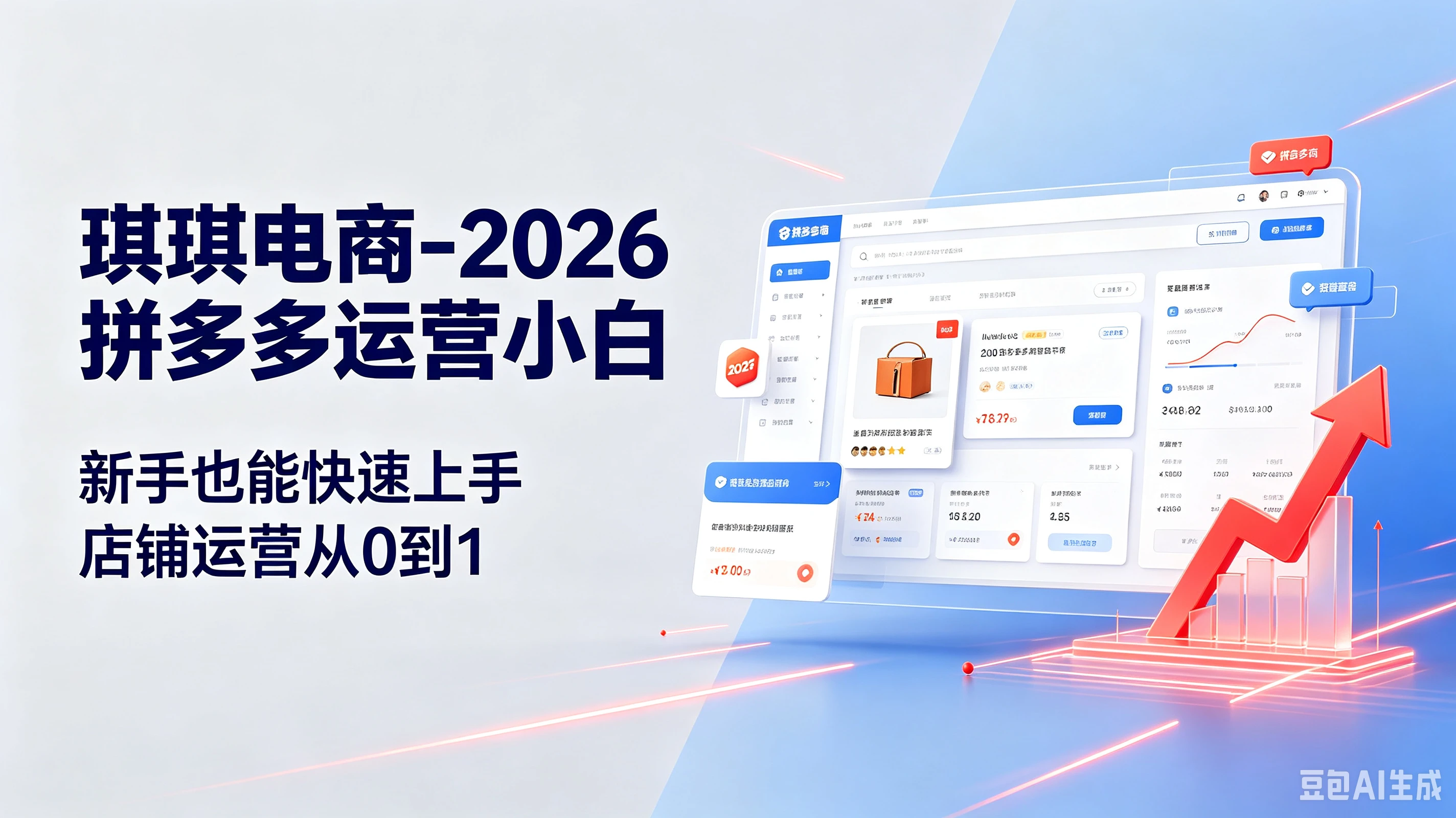 【精】琪琪电商-2026拼多多运营小白,新手也能快速上手,店铺运营从0到1-副业吧