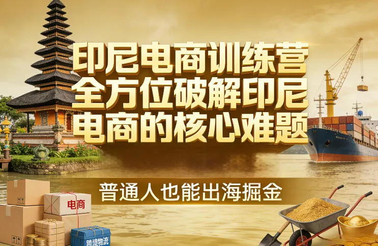 印尼电商训练营，全方位破解印尼电商的核心难题，普通人也能出海掘金-副业吧