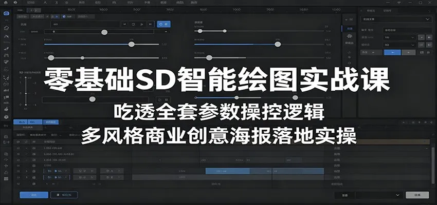零基础SD智能绘图实战课:吃透全套参数操控逻辑,多风格商业创意海报落地实操-副业吧