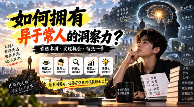 某公众号付费文章:如何拥有异于常人的洞察力?-副业吧