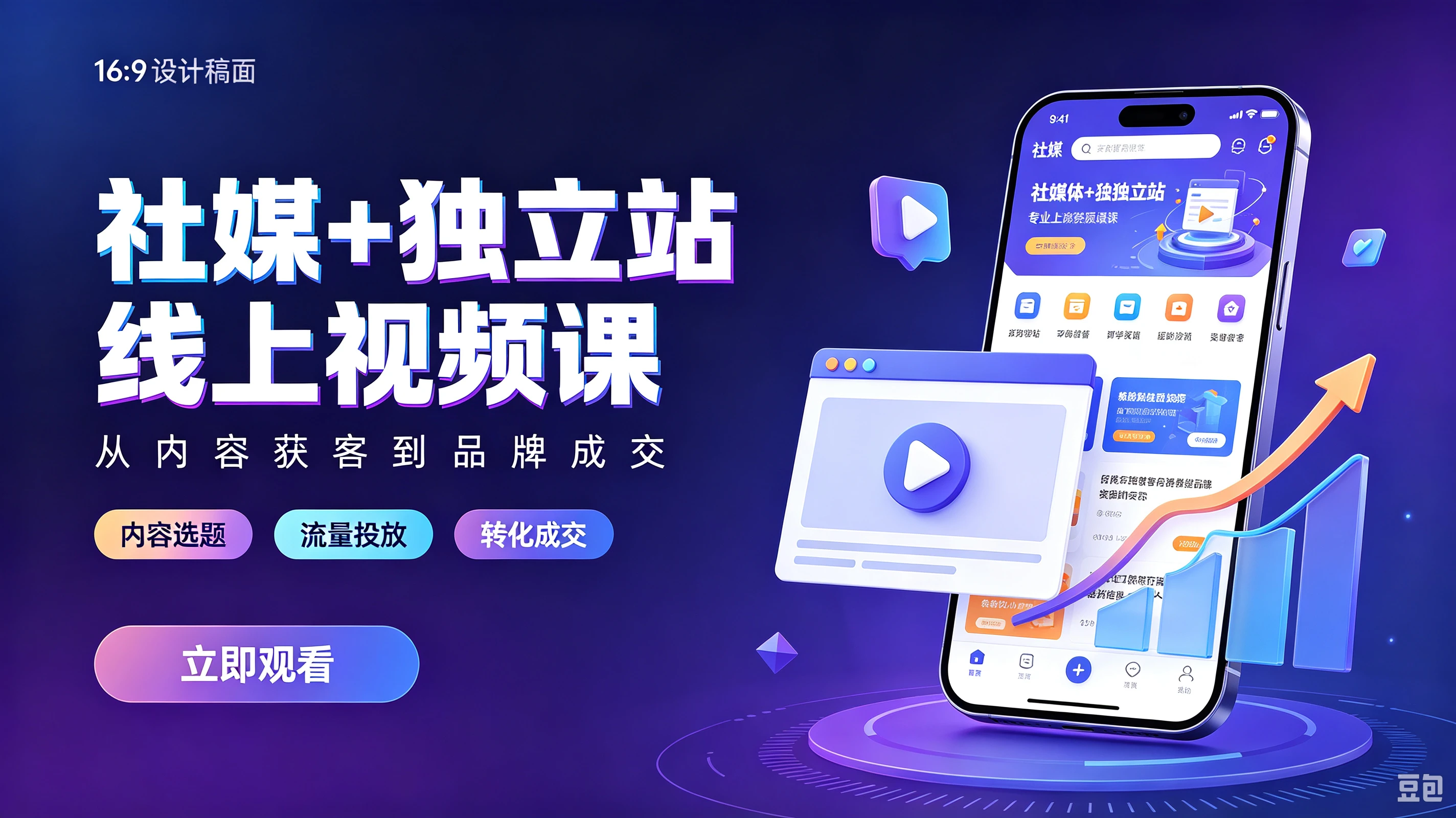 【精】社媒+独立站线上视频课,从0到1搭建私域流量,打造自主品牌,实现持续增长-副业吧