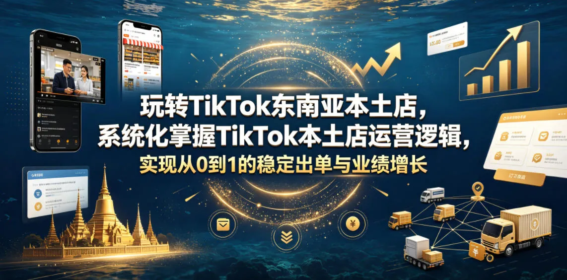 玩转TikTok东南亚本土店，系统化掌握TikTok本土店运营逻辑，实现从0到1的稳定出单与业绩增长-副业吧