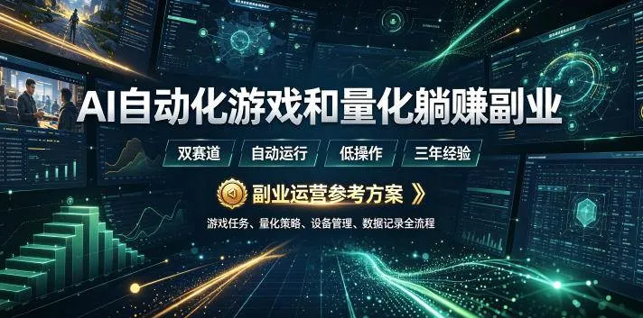 (19388期)AI全自动游戏和量化躺赚副业:日入几百,稳定运行三年的项目!-副业吧 (19388期)AI全自动游戏和量化躺赚副业:日入几百,稳定运行三年的项目!-副业吧
