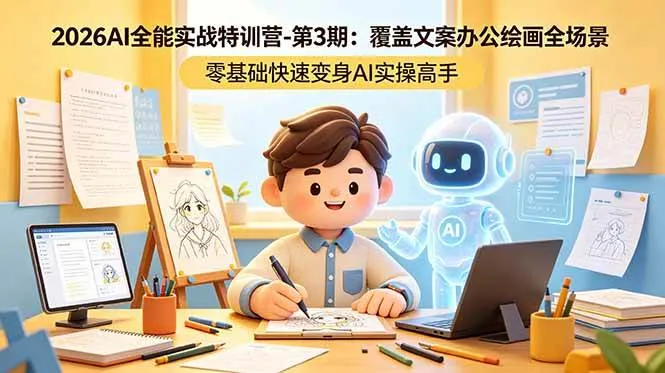 (18572期)2026AI全能实战特训营-第3期:覆盖文案办公绘画全场景 零基础快速变身AI实操高手-副业吧