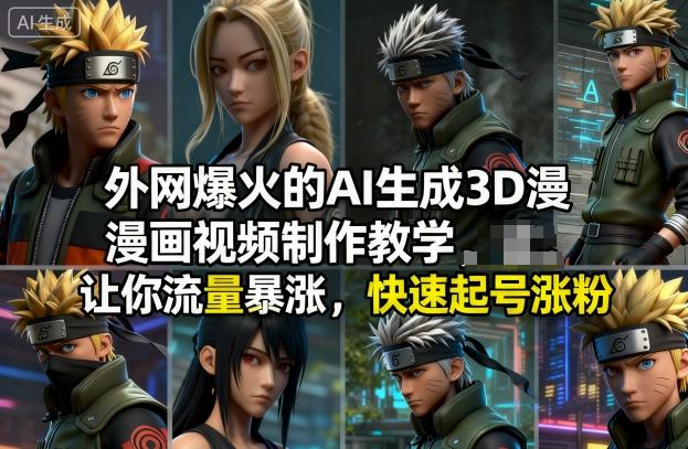 外网爆火的AI生成3D漫画视频制作教学,让你流量暴涨,快速起号涨粉!-副业吧
