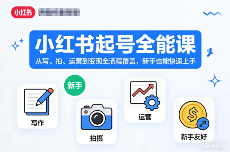 小红书起号全能课,从写、拍、运营到变现全流程覆盖,新手也能快速上手(更新)-副业吧