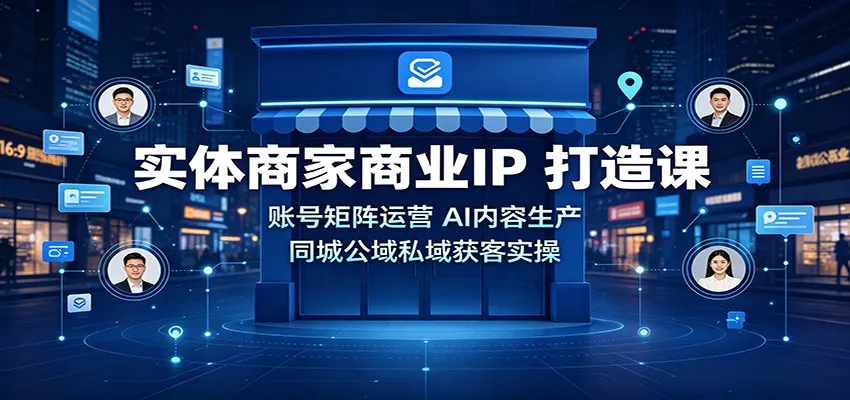 实体商家商业IP打造课:账号矩阵运营,AI内容生产,同城公域私域获客实操-副业吧