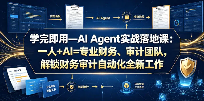 学完即用—AI Agent实战落地课:一人+AI=专业财务、审计团队,解锁财务审计自动化全新工作模式(更新0804)-副业吧