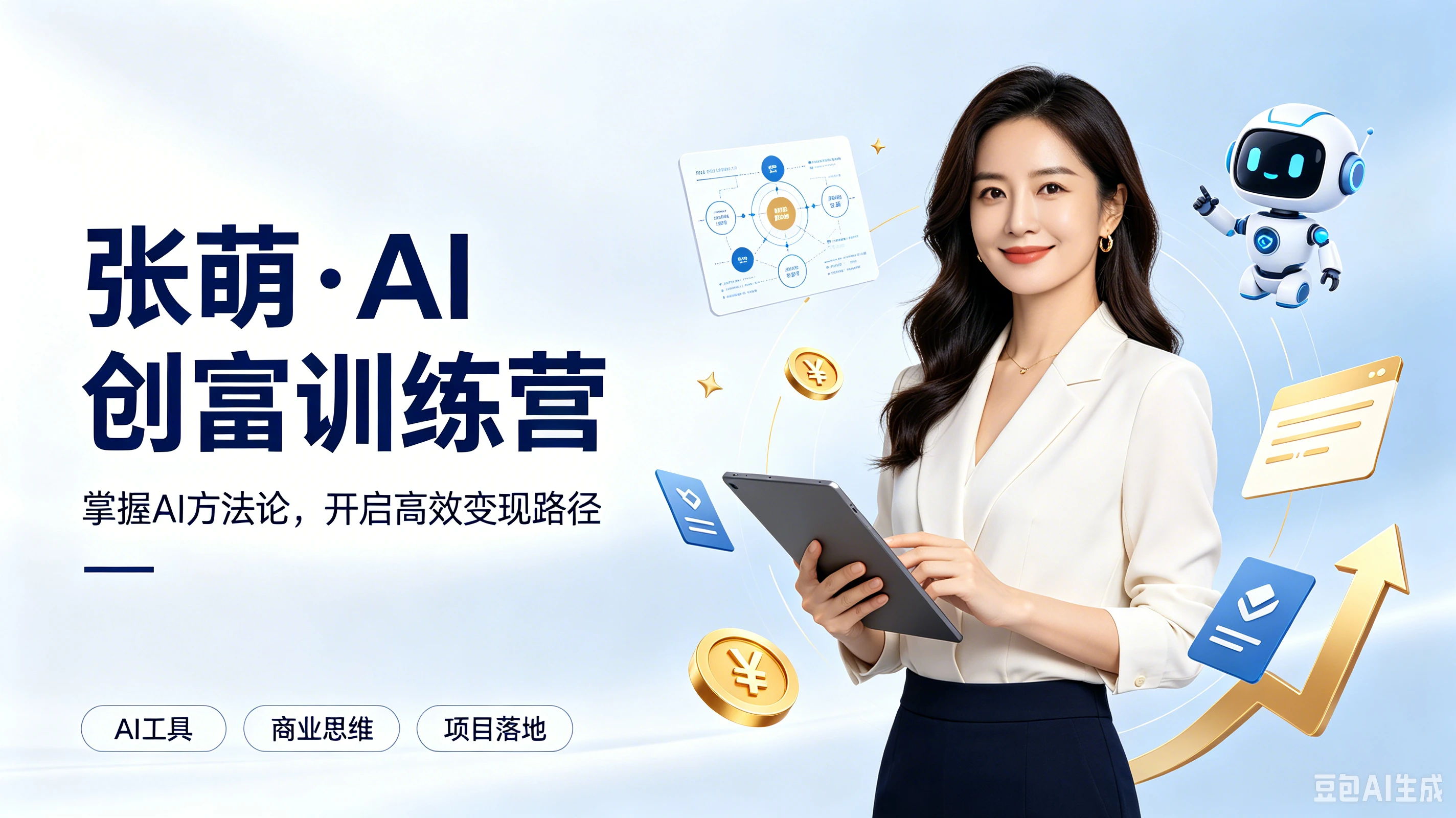 【精】张萌·AI创富训练营,掌握AI方法论,开启高效变现路径-副业吧